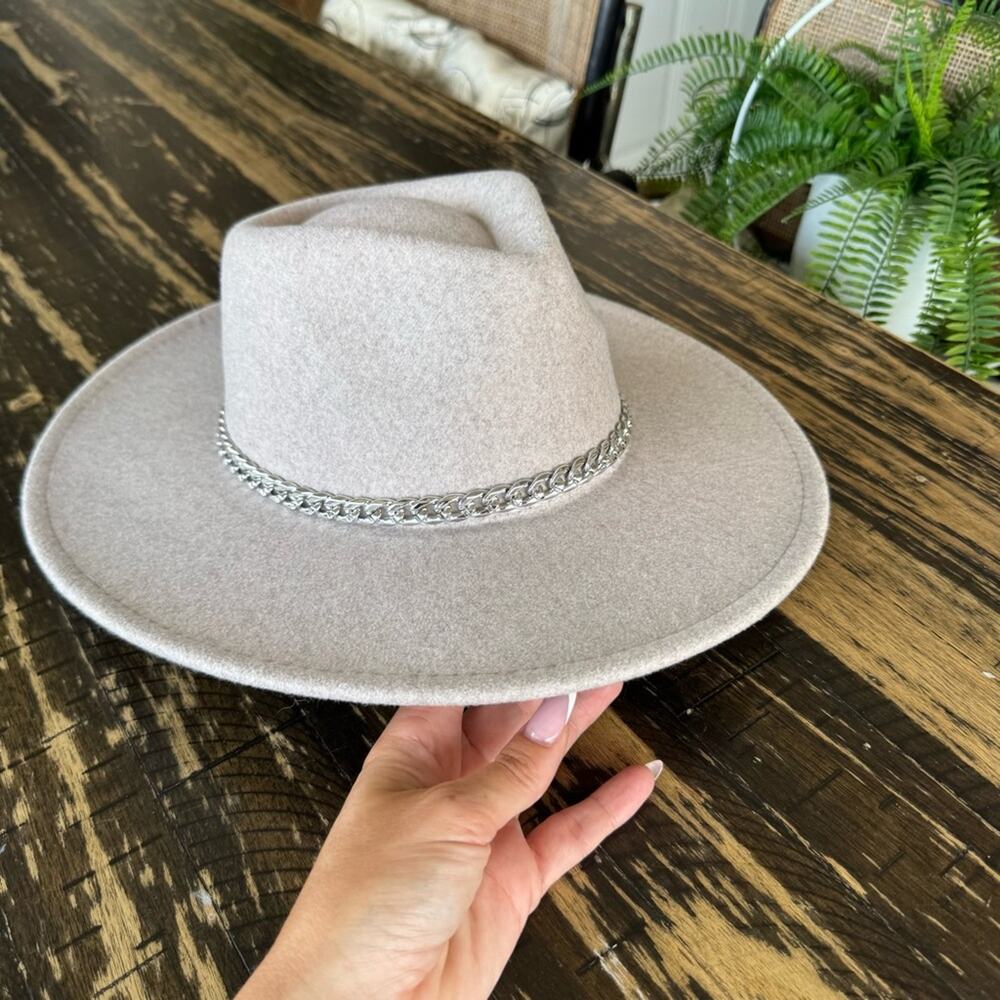 Cream Wide Brim Country Cowboy Winery Hat – One Size (Adjustable) - Picture 9 of 17